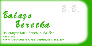 balazs beretka business card