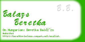 balazs beretka business card
